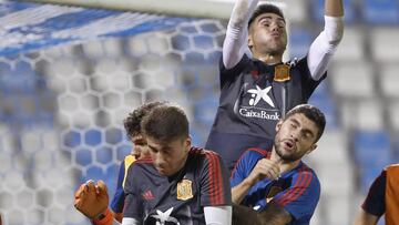 España se entrenó ayer en Albania.