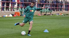 Jonathas, en el entrenamiento del Elche.