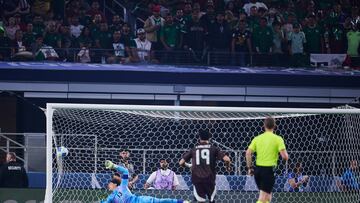       Guillermo Ochoa of Mexico receives goal 0-1 of Tyler Adams of United States during the Final match between Mexico (Mexican National Team) and United States as part of the 2024 Concacaf Nations League, at AT-T Stadium, Arlington, Texas, on March 24, 2024.