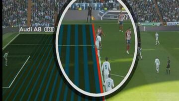 Inicio de la jugada del gol del Atlético.