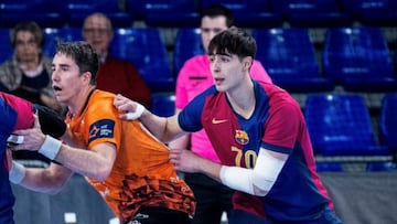 El lateral juvenil, Oriol San Felipe, tuvo sus minutos en la defensa azulgrana.