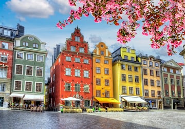 Comida: desde las 11:30 hasta las 13:30 horas | Cena: desde las 17:00 hasta las 18:00 horas. En la foto, panorámica de la Plaza Stortorget en el casco antiguo de Estocolmo (Gamla Stan).

 