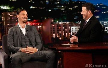 El jugador sueco en el talkshow estadounidense de Jimmy Kimmel.  