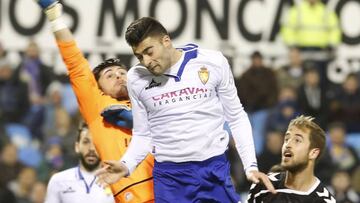 Diego Rico, en un partido con el Zaragoza