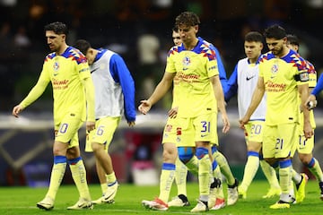  Diego Valdes, Igor Lichnovsky, Henry Martin of America  during the final second leg match between America and Cruz Azul as part of the Torneo Clausura 2024 Liga BBVA MX at Azteca Stadium on May 26, 2024 in Mexico City, Mexico.