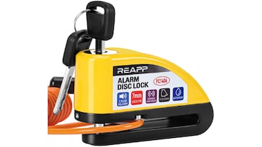 El candado para moto más vendido en Amazon incorpora un sensor de movimiento y alarma de 110 dB