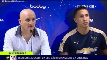 El timonel de la Liga Deportiva Universitaria de Quito vivió un incómodo momento al no ser cuestionado por ningún periodista en Brasil.