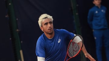 El tenista español Daniel Mérida, durante un partido en el torneo de Bucarest