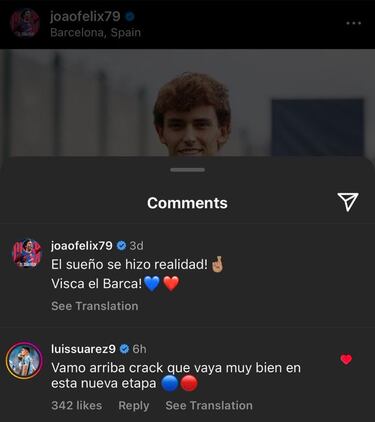 Luis Suárez bendice a  João Félix