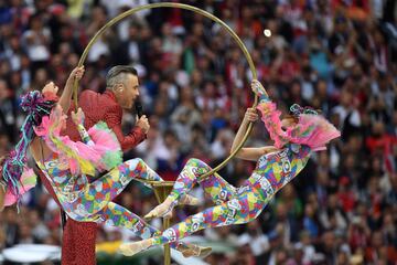 Robbie Williams en la Ceremonia inaugural Rusia 2018.