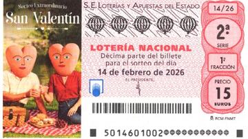 Lotería Nacional en directo: comprobar los resultados del Sorteo Extraordinario de San Valentín de hoy, sábado 14 de febrero