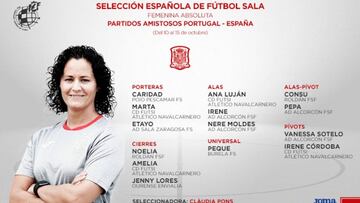 Convocatoria de Claudia Pons para los pr&oacute;ximos amistosos.