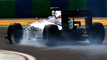 El Williams de Bottas, derrapando en Hungaroring.