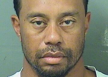 Tiger Eldrick Woods appears in a booking photo released by Palm Beach County Sheriff's Office in Palm Beach, Florida