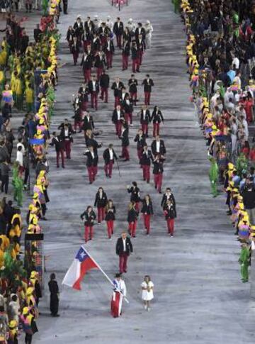 El Team Chile en el Maracaná para la ceremonia.