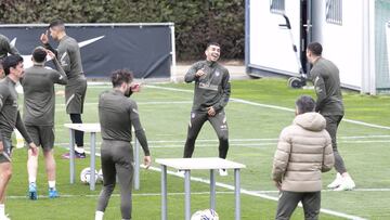 Correa, en un entrenamiento del Atlético.