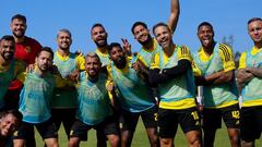 La bienvenida del plantel de Flamengo a Arturo Vidal