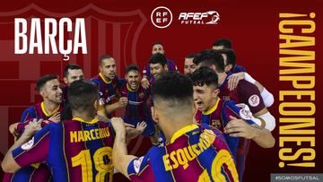 El Barça celebra su quinto título de Liga.