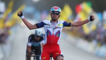Alexander Kristoff celebra su victoria en la edici&oacute;n del a&ntilde;o pasado del Tour de Flandes.