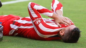 Morata, lesionado en el encuentro ante el Cádiz.