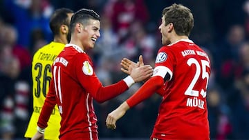 James Rodr&iacute;guez y Thomas M&uuml;ller