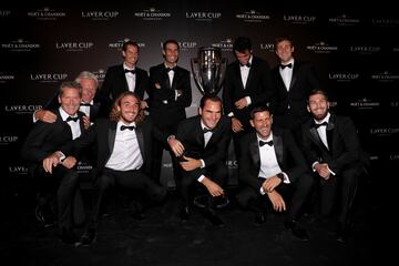 El equipo de Europa posa en la cena de gala de la Laver Cup 2022.