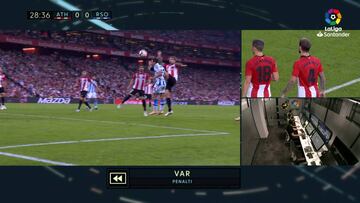 El VAR encarril車 el derbi: ??igo golpe車 en el cuello a Sangalli