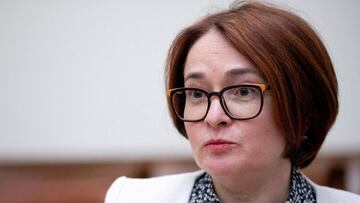 FILE PHOTO: Elvira Nabiullina, Governor of Russia&#039;s Central Bank, speaks during an interview in Moscow, Russia, June 27, 2019. REUTERS/Evgenia Novozhenina//File Photo