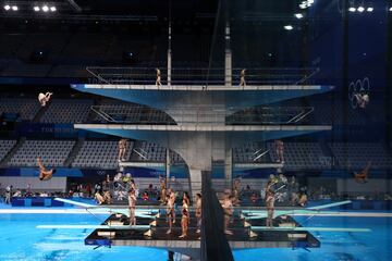 Centro acuático de Tokio, entrenamientos.