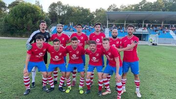 Once inicial del Atlético Pueblonuevo, que derrotó al Moralo CP (0-2) en la Ciudad Deportiva de Talayuela de Navalmoral de la Mata.