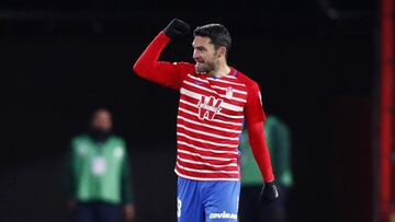 Jorge Molina, tras marcar en el Granada-Valencia.