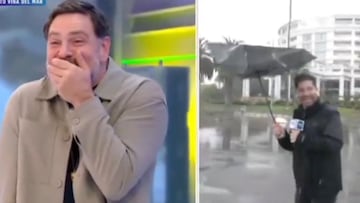 ¡Se le dio vuelta el paragua a Karim! La divertida reacción de Neme que ya es viral en Chile