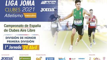 Cartel promocional de la Liga Joma del Campeonato de España de Clubes de Atletismo.