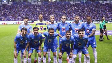 Cruz Azul team group during the 12th round match between Puebla and Cruz Azul as part of the Liga BBVA MX, Torneo Apertura 2024 at Cuauhtemoc Stadium on October 18, 2024 in Puebla, Mexico.
