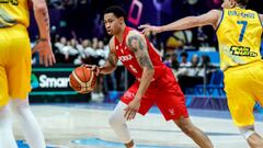 BERLIN, GERMANY - SEPTEMBER 11: A.J. Slaughter of Poland   during the FIBA EuroBasket 2022 round of 16 match between Ukraine and Poland at EuroBasket Arena Berlin on September 11, 2022 in Berlin, Germany. (Photo by Pedja Milosavljevic/DeFodi Images via Getty Images)