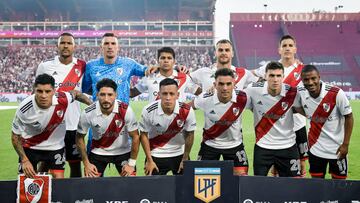 LANUS, ARGENTINA - MARCH 04: Players of River Plate pose for a photo prior a match between Lanus and River Plate as part of Liga Profesional 2023 at Estadio Ciudad de Lanus (La Fortaleza) on March 4, 2023 in Lanus, Argentina. (Photo by Marcelo Endelli/Getty Images)