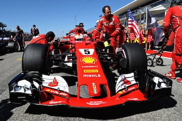 Sebastian Vettel antes de la salida. 