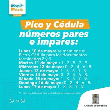 Pico y cédula en Cali, Medellín y Bogotá hoy, lunes 17 de mayo: horarios, medidas, rotación y restricciones