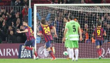 Copa del Rey. Barcelona-Getafe. 1-0. Cesc celebra el primer tanto.