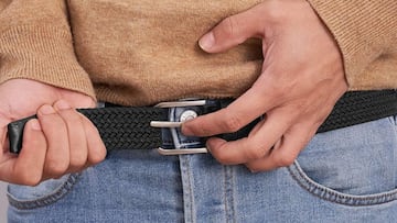 Cinturón trenzado sin agujeros para hombre