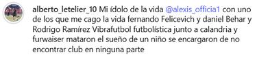 “Ahí están Alexis Sánchez, mi ídolo, y la persona que me cagó la vida...” 
