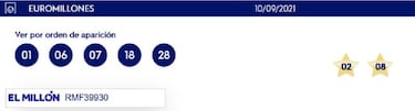 Euromillones: comprobar los resultados del sorteo de hoy, viernes 10 de septiembre