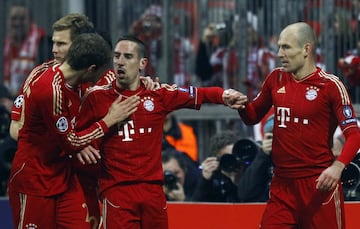 El Bayern tenía su mente puesta en llegar a la final en su estadio. Y en la ida de octavos el Basilea le sorprendió en Suiza y ganó 1-0. Para la vuelta en Múnich fue a por todas y no dio opción al equipo suizo. Mario Gómez anotó 4 goles, Arjen Robben 2 y Thomas Müller 1. 