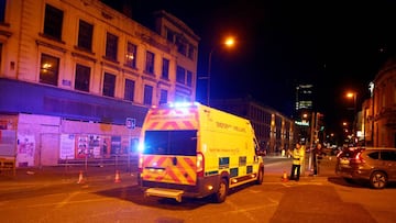 Una calle acordonada cerca del Manchester Arena.