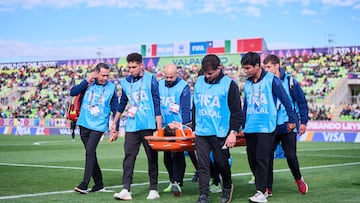 during FIFA U-20 Mens World Cup Chile 2025 match between Mexico (Mexican National Team) and Morocco as part Group-C at Elias Figueroa Brander Stadium, on October 04, 2025 in Valparaiso, Chile.