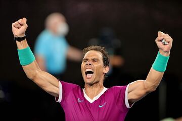 Rafael Nadal se ha convertido en el más grande de la historia del tenis tras conseguir su 21 Gran Slam tras vencer en la final de Open de Australia a Medvedev (2-6, 6-7(5), 6-4, 6-4, 7-5).