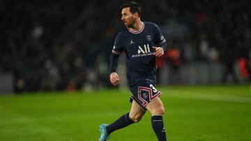 Lionel Messi of PSG during the UEFA Champions League match between Paris Saint Germain, PSG and Real Madrid played at Parque des Princes Stadium on February 15, 2022 in Paris, Spain. (Photo by Pressinphoto / Icon Sport)