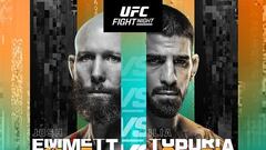 Cartel de la pelea estelar entre Josh Emmett e Ilia Topuria en el UFC Fight Night Jacksonville.