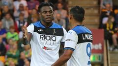 Duv&aacute;n Zapata y Luis Fernando Muriel comparten el frente de ataque de Atalanta.