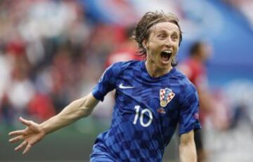 Luka Modric tras marcar el primer gol de la selecci¨®n croata en la Eurocopa 2016.